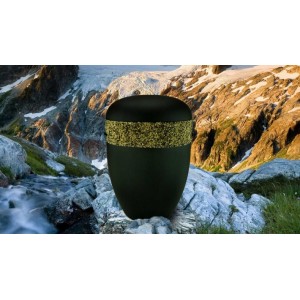Biodegradable Cremation Ashes Funeral Urn / Casket - BLACK with RELIEF BAND Design